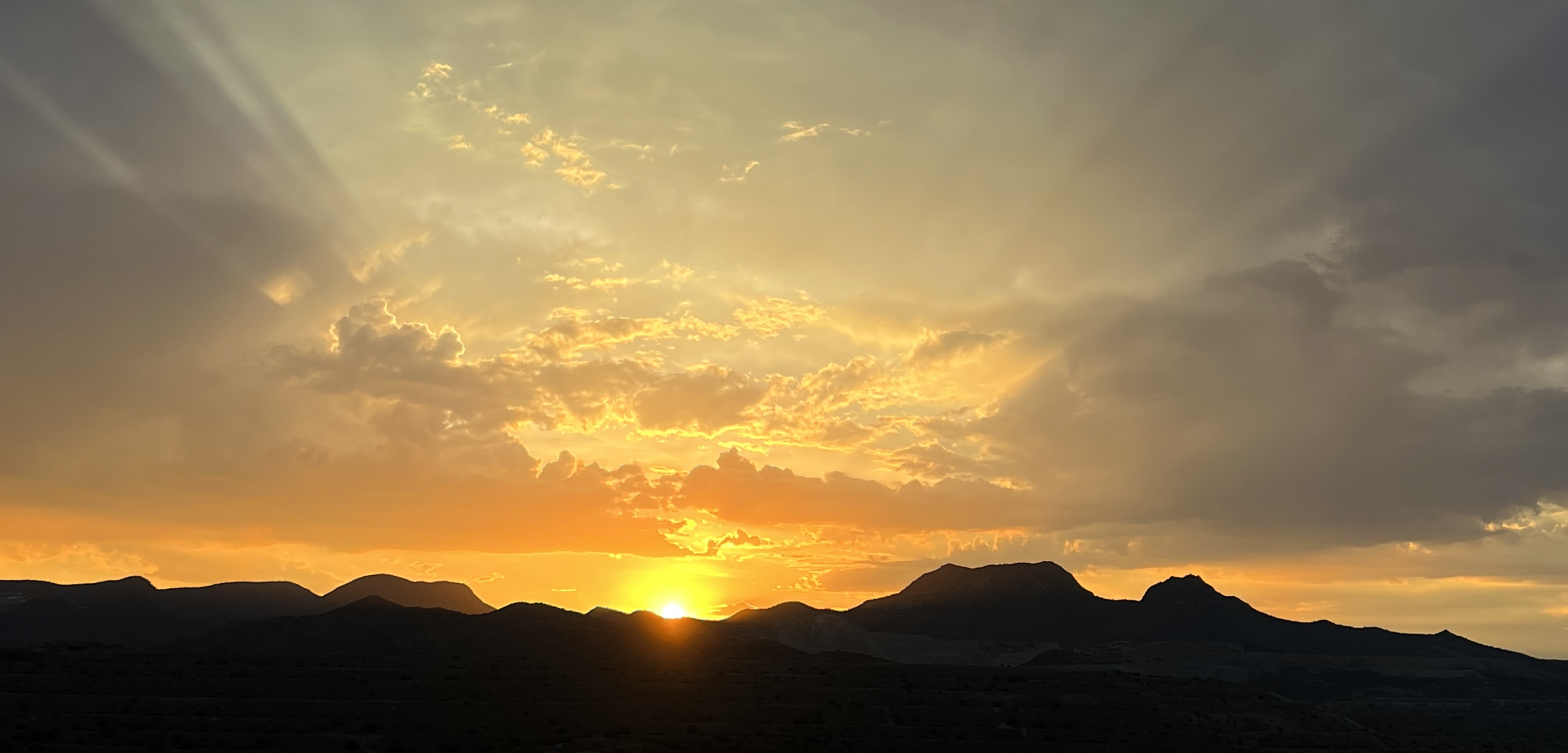 sunset on mountain